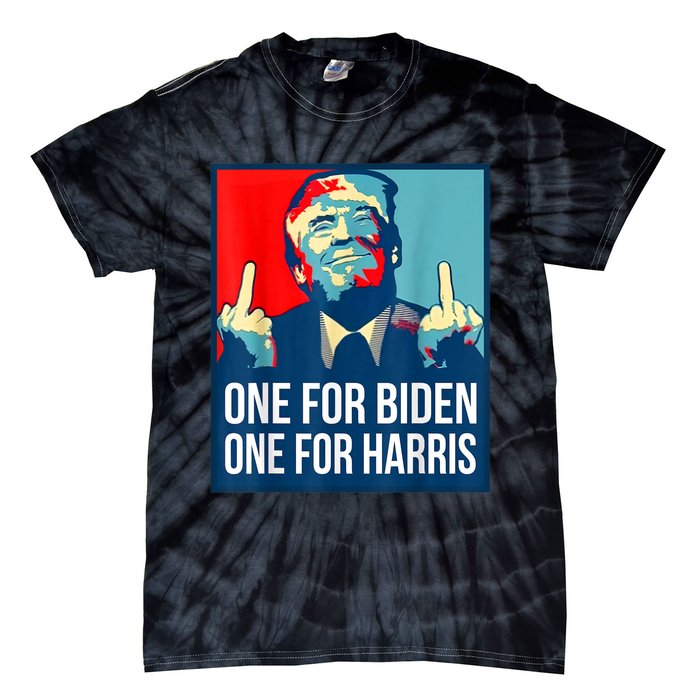 Donald Trump Middle Finger Biden Harris America Republican Tie-Dye T-Shirt