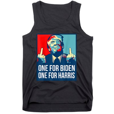 Donald Trump Middle Finger Biden Harris America Republican Tank Top