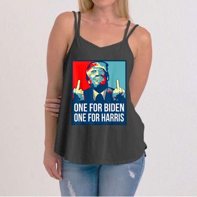 Donald Trump Middle Finger Biden Harris America Republican Women's Strappy Tank