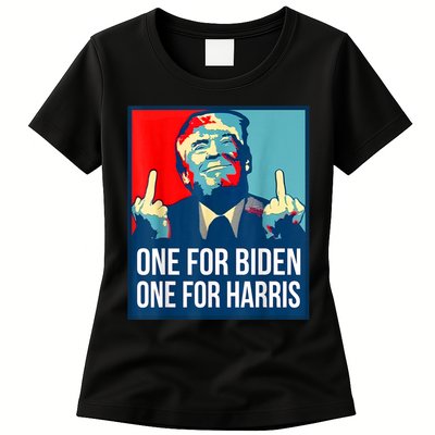 Donald Trump Middle Finger Biden Harris America Republican Women's T-Shirt