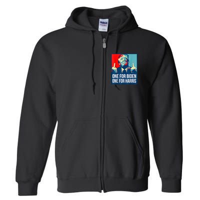 Donald Trump Middle Finger Biden Harris America Republican Full Zip Hoodie