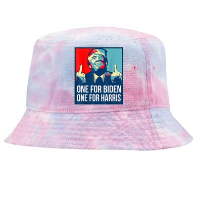 Donald Trump Middle Finger Biden Harris America Republican Tie-Dyed Bucket Hat