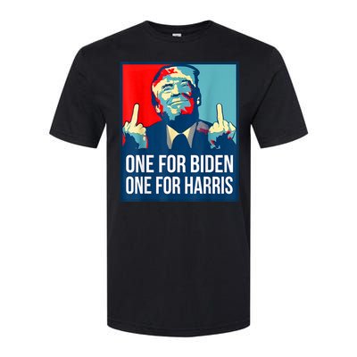 Donald Trump Middle Finger Biden Harris America Republican Softstyle CVC T-Shirt