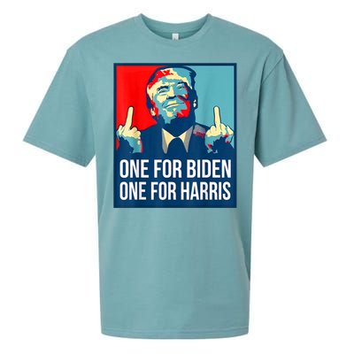 Donald Trump Middle Finger Biden Harris America Republican Sueded Cloud Jersey T-Shirt