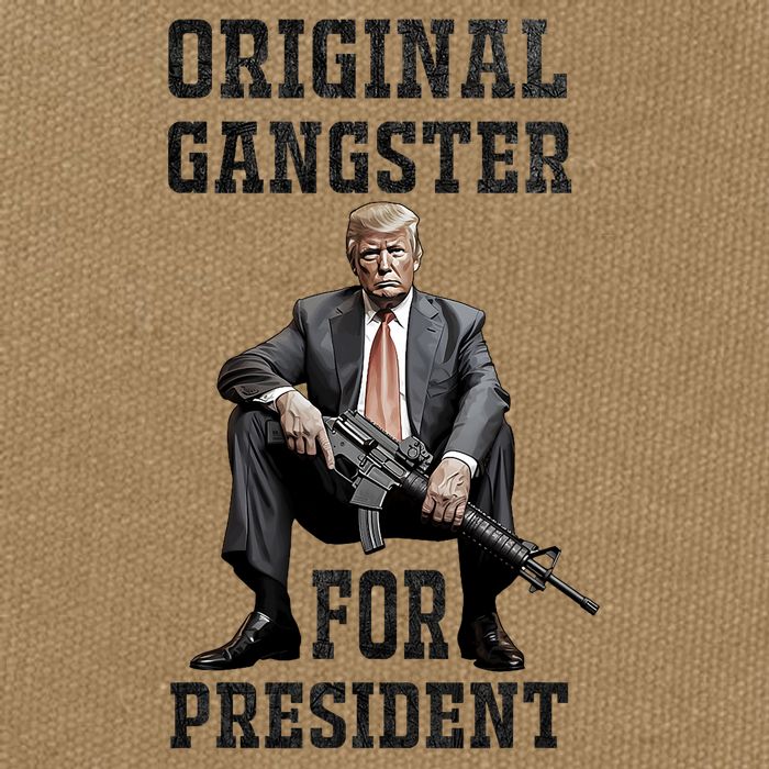 Donald Trump Mugshot Original Gangster For President 2024 Cotton Canvas Backpack
