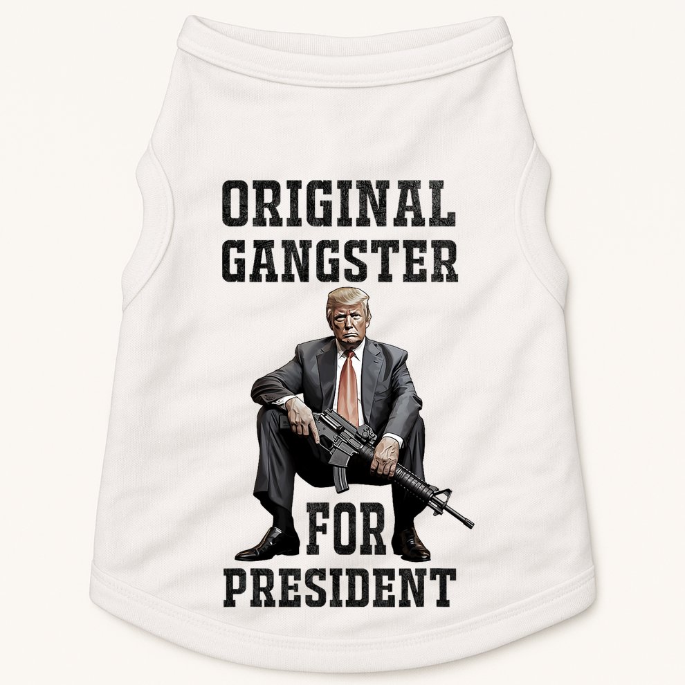 Donald Trump Mugshot Original Gangster For President 2024 Doggie Tank