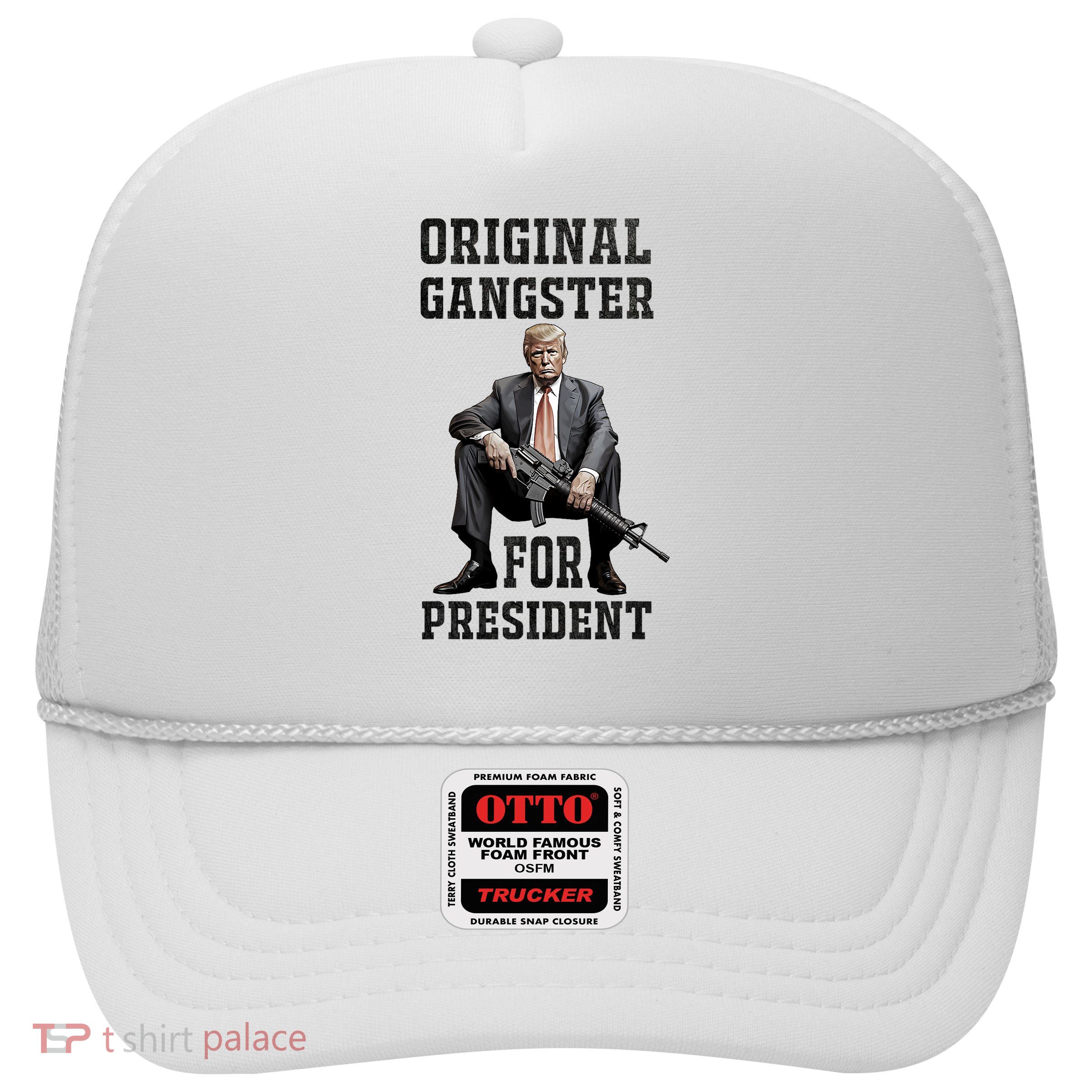 Donald Trump Mugshot Original Gangster For President 2024 Trucker Hat