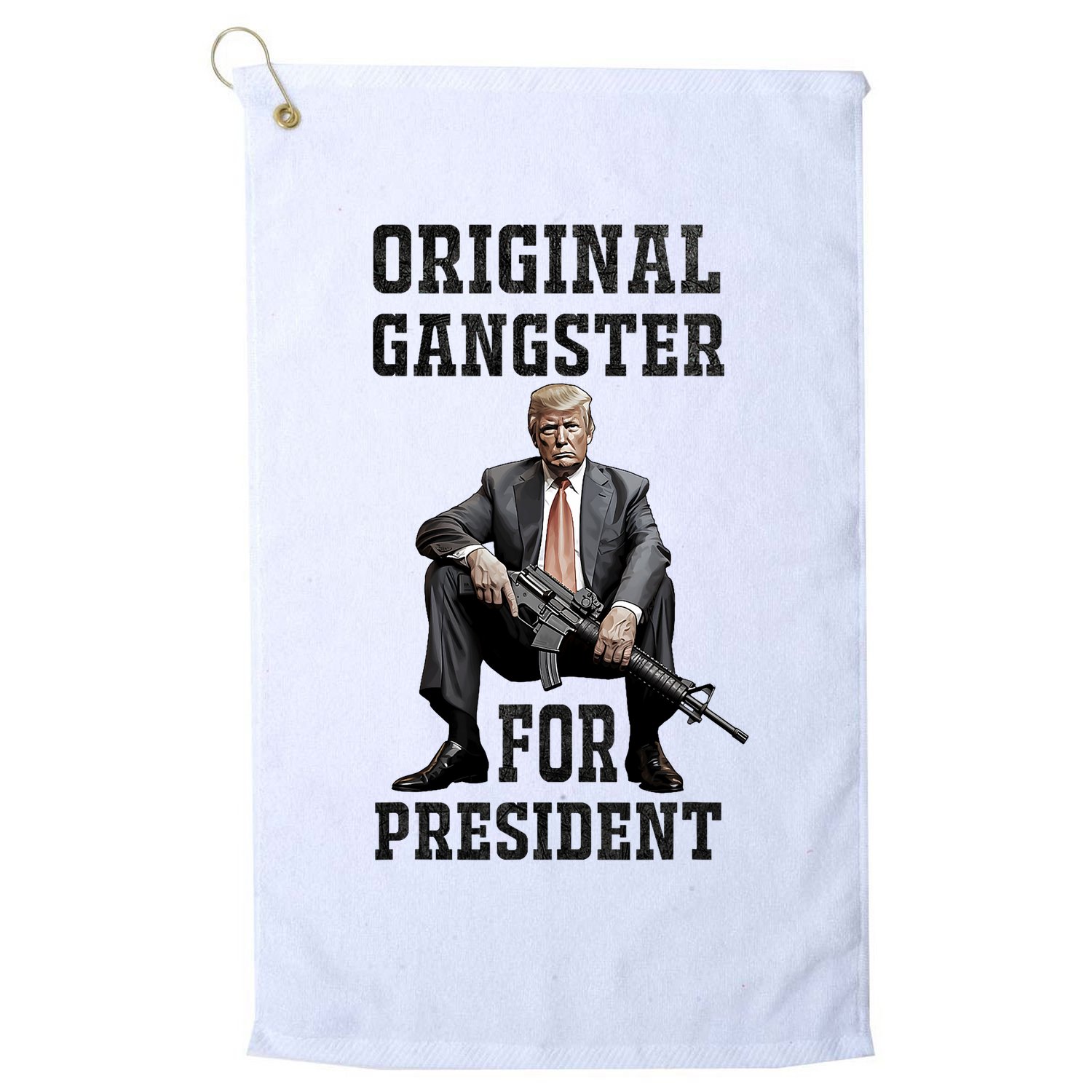 Donald Trump Mugshot Original Gangster For President 2024 Golf Towel