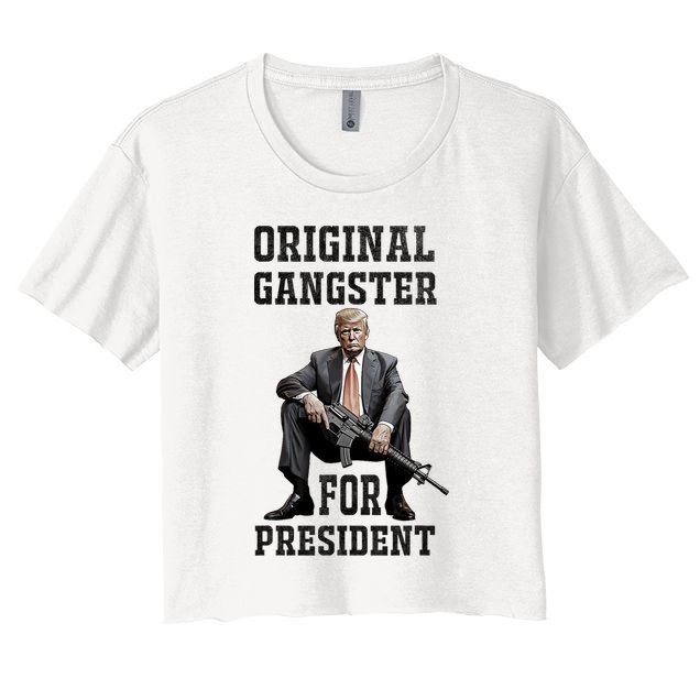 Donald Trump Mugshot Original Gangster For President 2024 Crop Top