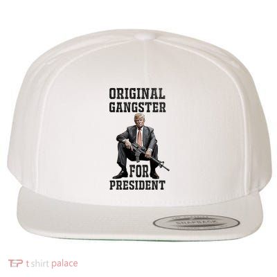 Donald Trump Mugshot Original Gangster For President 2024 Wool Snapback Cap
