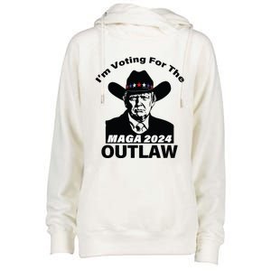 Donald Trump Maga Im Voting For The Outlaw 2024 President Womens Funnel Neck Pullover Hood