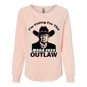 Donald Trump Maga Im Voting For The Outlaw 2024 President Womens California Wash Sweatshirt