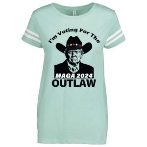 Donald Trump Maga Im Voting For The Outlaw 2024 President Enza Ladies Jersey Football T-Shirt