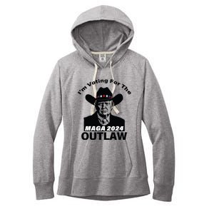 Donald Trump Maga Im Voting For The Outlaw 2024 President Women's Fleece Hoodie