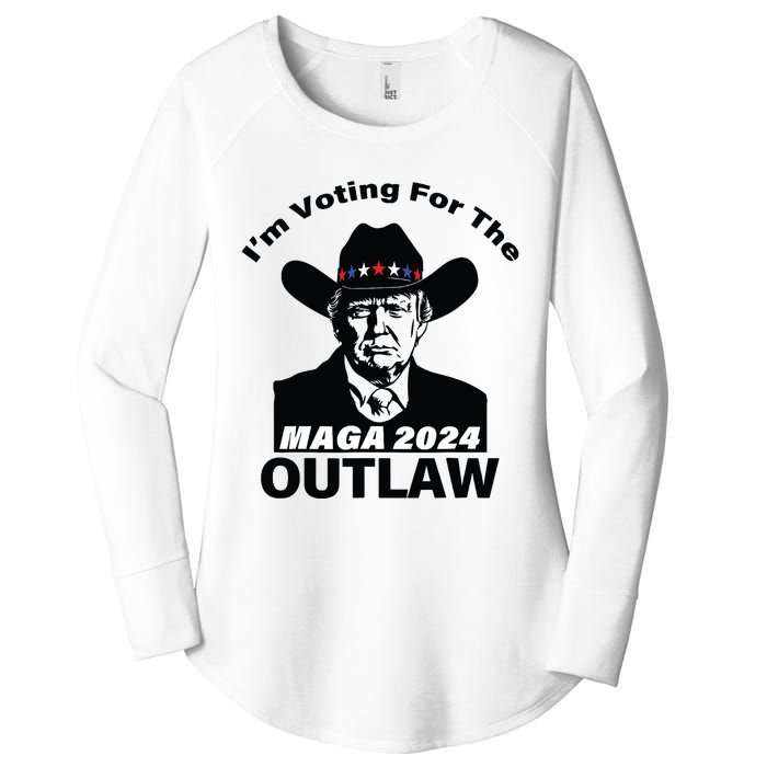 Donald Trump Maga Im Voting For The Outlaw 2024 President Women's Perfect Tri Tunic Long Sleeve Shirt