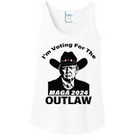 Donald Trump Maga Im Voting For The Outlaw 2024 President Ladies Essential Tank