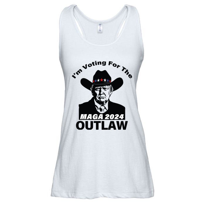 Donald Trump Maga Im Voting For The Outlaw 2024 President Ladies Essential Flowy Tank