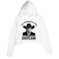 Donald Trump Maga Im Voting For The Outlaw 2024 President Crop Fleece Hoodie