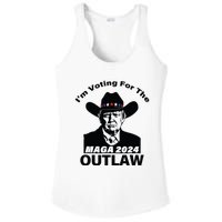 Donald Trump Maga Im Voting For The Outlaw 2024 President Ladies PosiCharge Competitor Racerback Tank