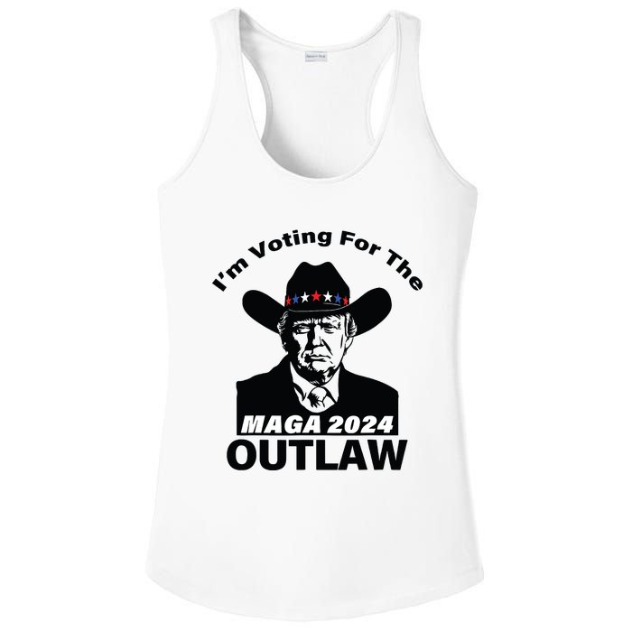 Donald Trump Maga Im Voting For The Outlaw 2024 President Ladies PosiCharge Competitor Racerback Tank