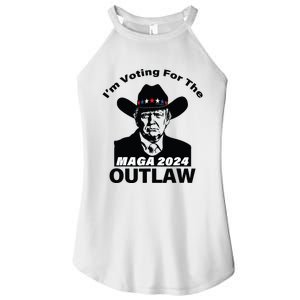 Donald Trump Maga Im Voting For The Outlaw 2024 President Women's Perfect Tri Rocker Tank