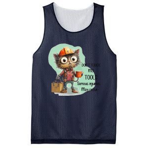 DonT Touch My Tools Serious Injuries May Occur Funny Cat Mesh Reversible Basketball Jersey Tank