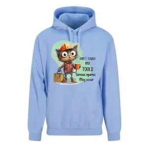 DonT Touch My Tools Serious Injuries May Occur Funny Cat Unisex Surf Hoodie