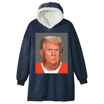 Donald Trump Mug Shot Hooded Wearable Blanket