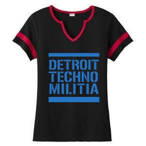 Detroit Techno Militia Blue Ladies Halftime Notch Neck Tee