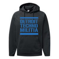 Detroit Techno Militia Blue Performance Fleece Hoodie