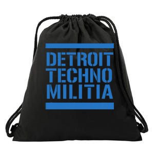 Detroit Techno Militia Blue Drawstring Bag