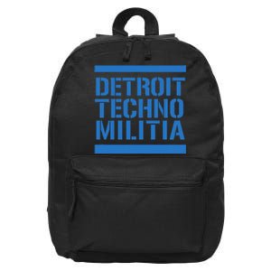 Detroit Techno Militia Blue 16 in Basic Backpack