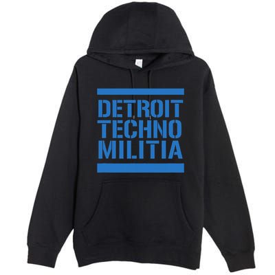 Detroit Techno Militia Blue Premium Pullover Hoodie