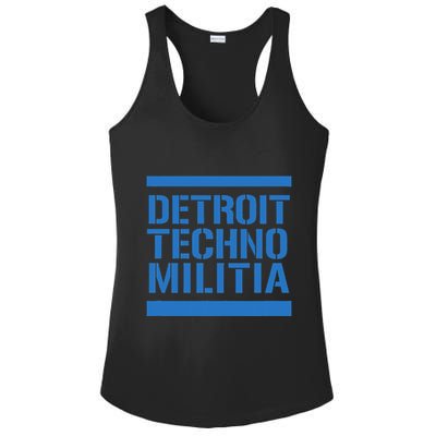 Detroit Techno Militia Blue Ladies PosiCharge Competitor Racerback Tank