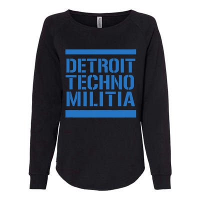 Detroit Techno Militia Blue Womens California Wash Sweatshirt