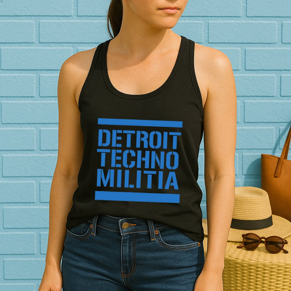 Detroit Techno Militia Blue Womens Tank Top