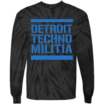 Detroit Techno Militia Blue Tie-Dye Long Sleeve Shirt