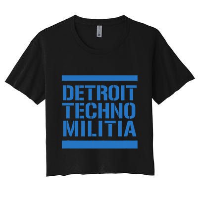 Detroit Techno Militia Blue Crop Top