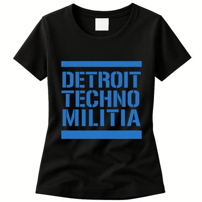 Detroit Techno Militia Blue Womens T-Shirt