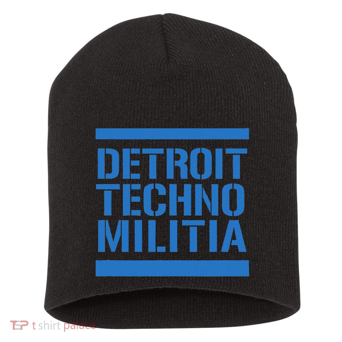 Detroit Techno Militia Blue Short Acrylic Beanie