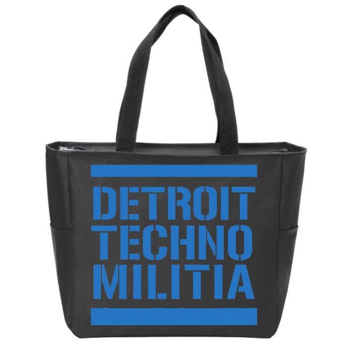 Detroit Techno Militia Blue Zip Tote Bag