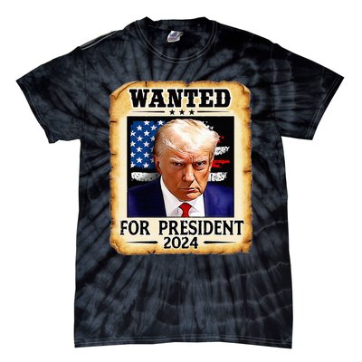 Donald Trump Mug Shot Wanted For U.S. President 2024 Tie-Dye T-Shirt