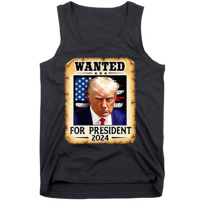 Donald Trump Mug Shot Wanted For U.S. President 2024 Tank Top