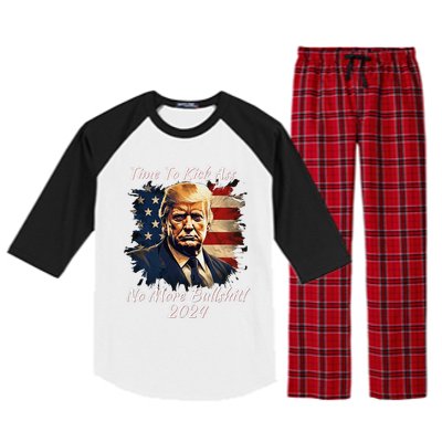 Donald Trump My President 2024 America Mug Shot Flag Funny Raglan Sleeve Pajama Set