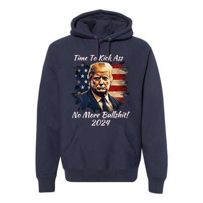 Donald Trump My President 2024 America Mug Shot Flag Funny Premium Hoodie