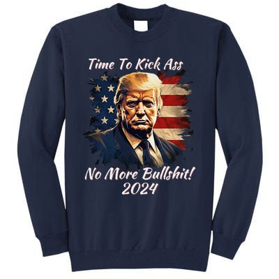 Donald Trump My President 2024 America Mug Shot Flag Funny Tall Sweatshirt