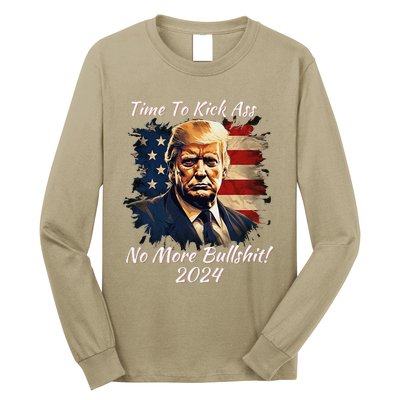 Donald Trump My President 2024 America Mug Shot Flag Funny Long Sleeve Shirt