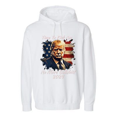 Donald Trump My President 2024 America Mug Shot Flag Funny Garment-Dyed Fleece Hoodie