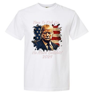 Donald Trump My President 2024 America Mug Shot Flag Funny Garment-Dyed Heavyweight T-Shirt