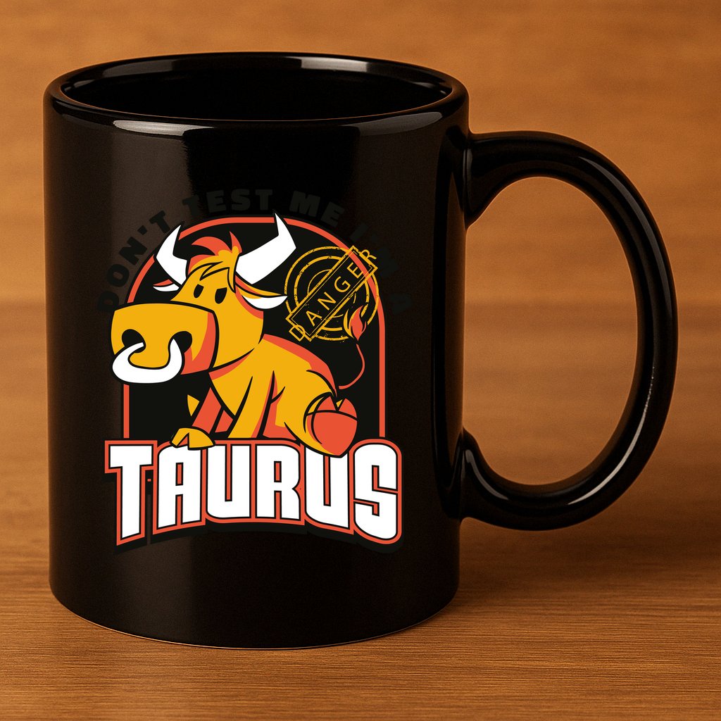 Don't Test Me I'm A Taurus Bull Birthday Gift 11oz C Handle Ceramic Mug